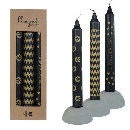 Pimped Candles To The Moon in Zwart/Goud