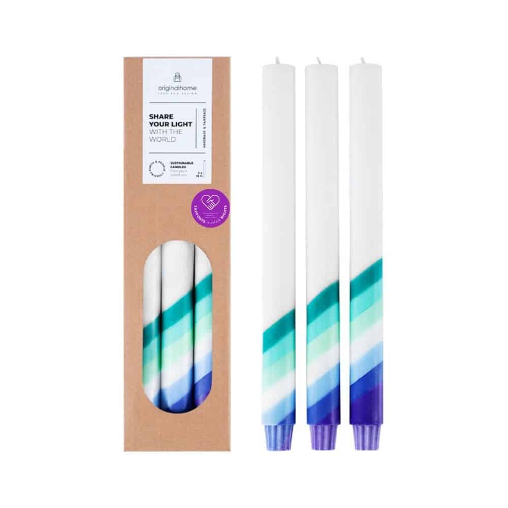 Gay Flag Candles Supports Human Rights Set of 3