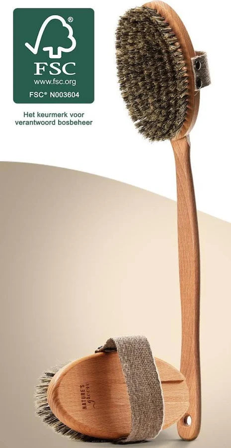Nature's Groove® Lichaamsborstel met Lange Afneembare Steel zacht