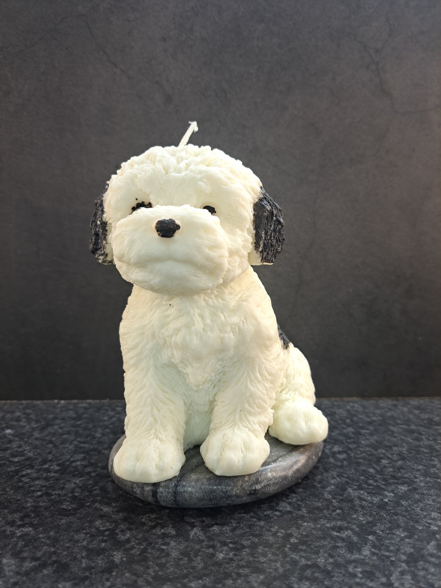 Hond met zwarte vlekken