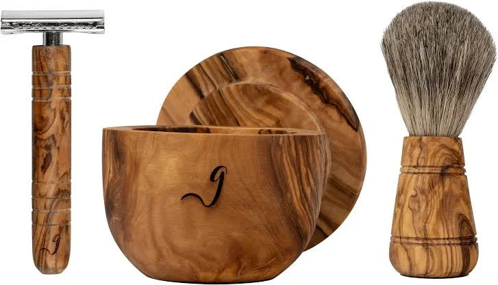 Handgemaakte Olijfhouten Vegan Scheerkwast