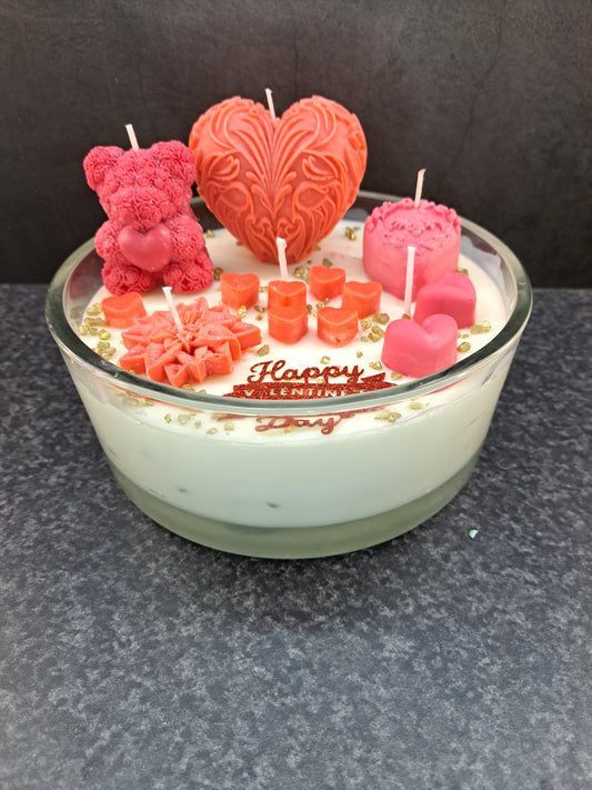 grootte glazenschaal  vol liefden