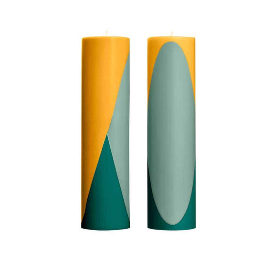 Diagonal Pillar Candle  6.5 x 25 cm  Ocean Bloom