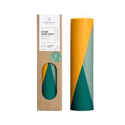 Diagonal Pillar Candle  6.5 x 25 cm  Ocean Bloom