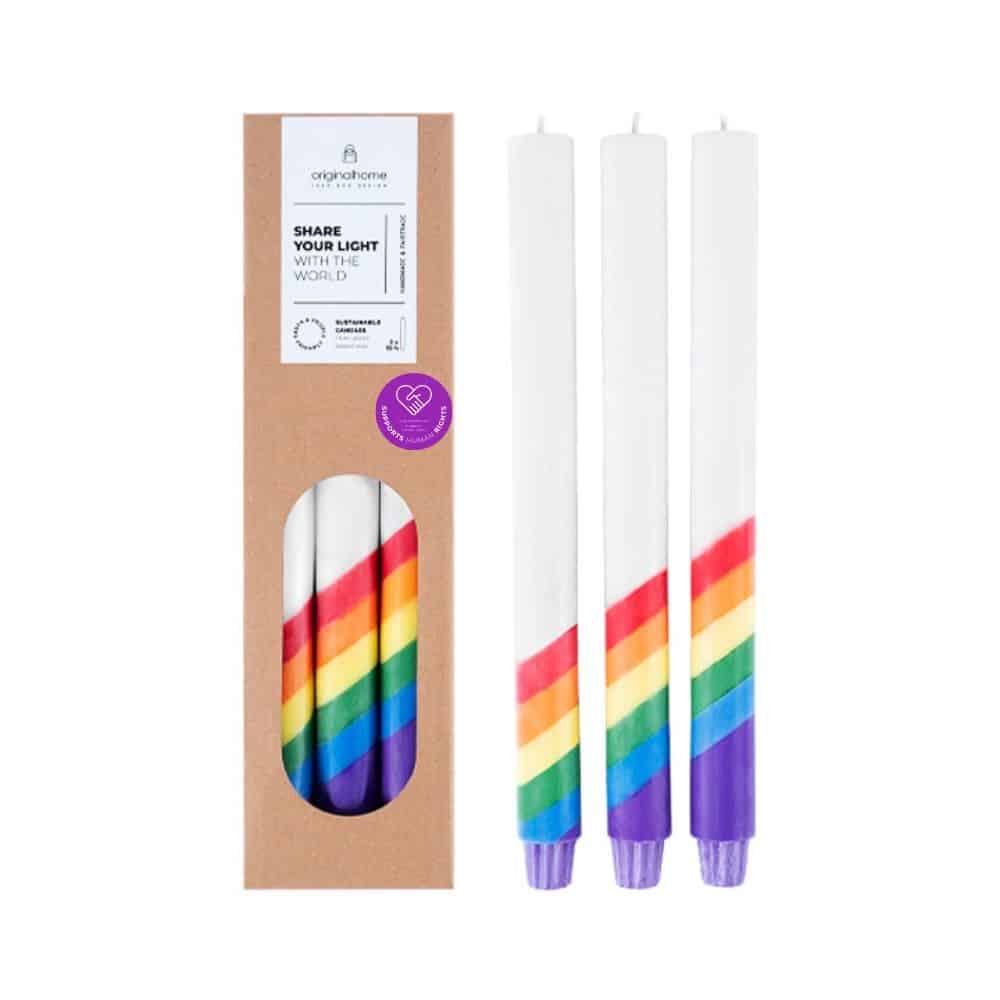 Pride Flag Candles Supports Human Rights Set of 3