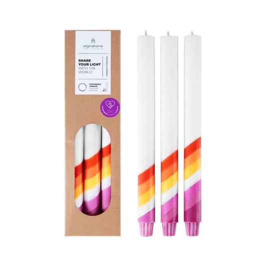Lesbian Flag Candles  Supports Human Rights  Set of 3