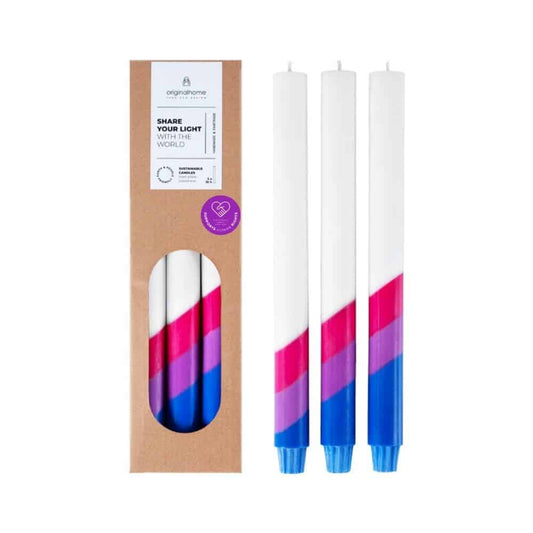 Bisexual Flag Candles  Supports Human Rights  Set of 3