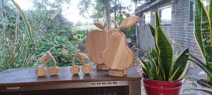 Era Wood  Appel, Peer en Kers  decoratie 18mm massief eiken met sta steun