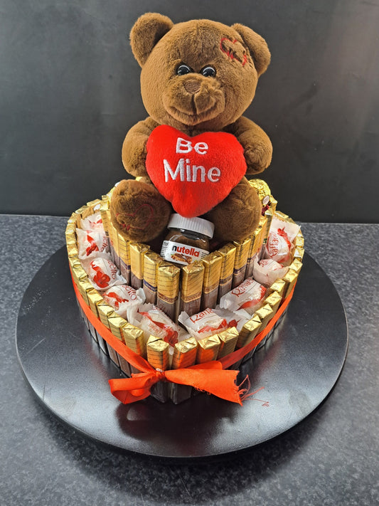 Hart met Merci, Raffaello &amp; “Be Mine” Beer&nbsp; Origineel Cadeau