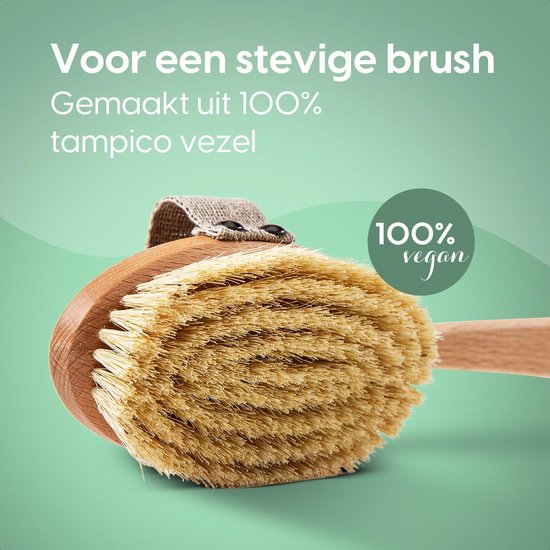 Nature's Groove® Lichaamsborstel met Lange Afneembare Steel