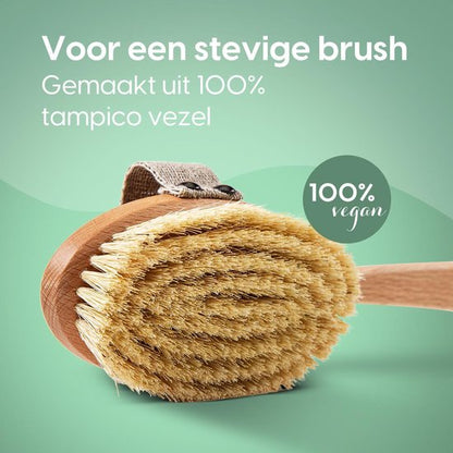 Nature's Groove® Lichaamsborstel met Lange Afneembare Steel