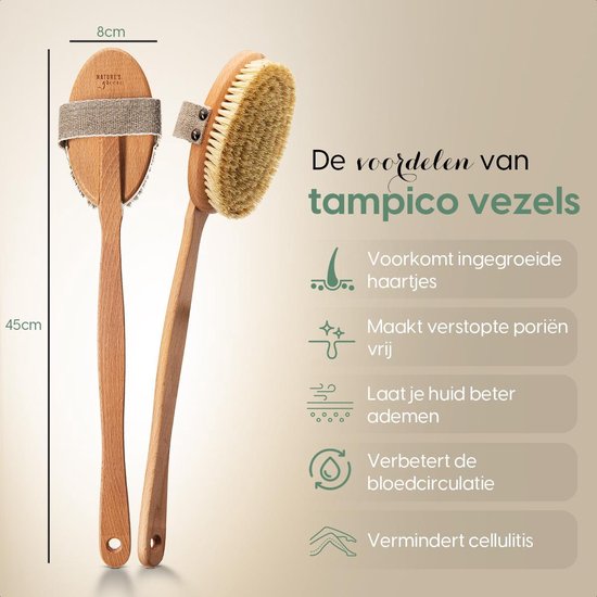 Nature's Groove® Lichaamsborstel met Lange Afneembare Steel