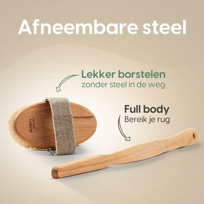 Nature's Groove® Lichaamsborstel met Lange Afneembare Steel