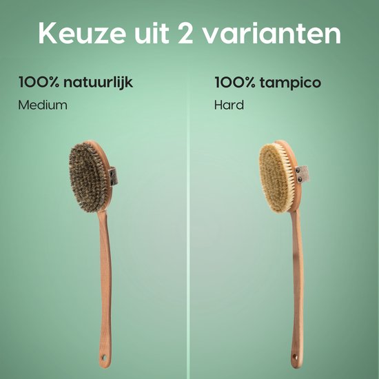 Nature's Groove® Lichaamsborstel met Lange Afneembare Steel