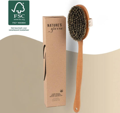 Nature's Groove® Lichaamsborstel met Lange Afneembare Steel zacht
