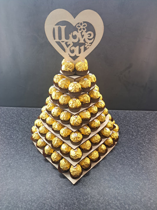 ferrero rocherUniek Houten Hart met Ferrero Rocher hart
