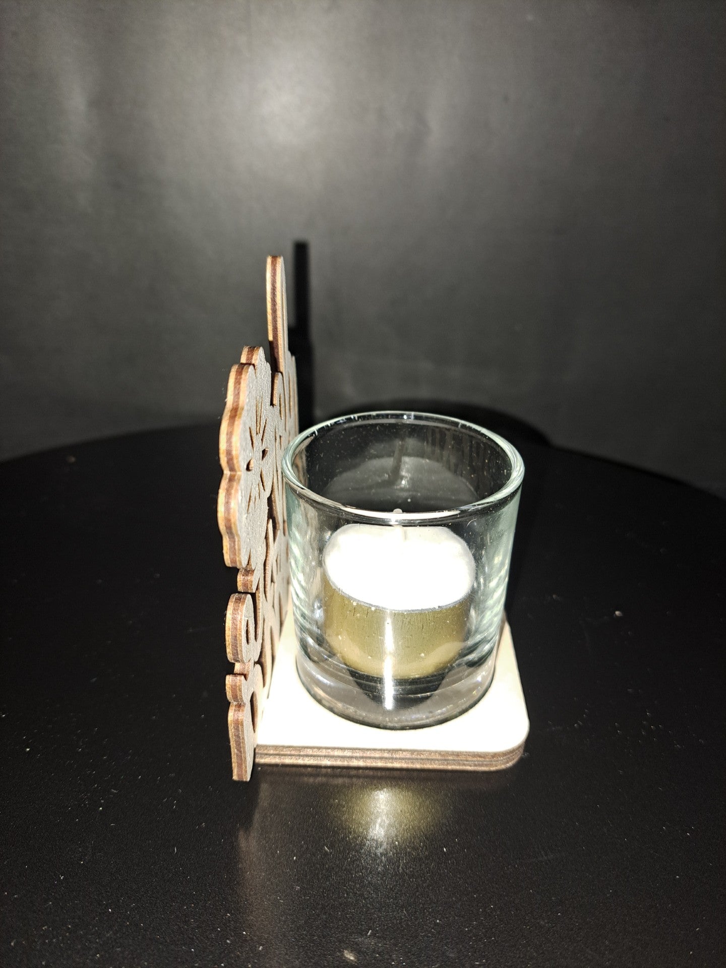 Houten waxinelichthouder De liefste mama