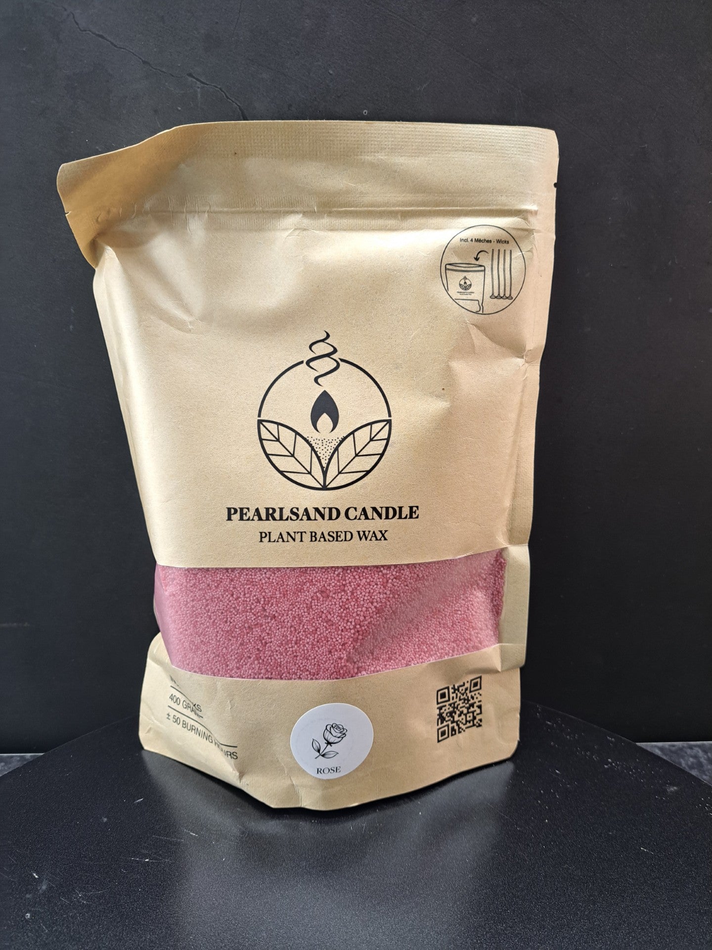 kaarsenzand Pearlsand Candle 400 gram rose